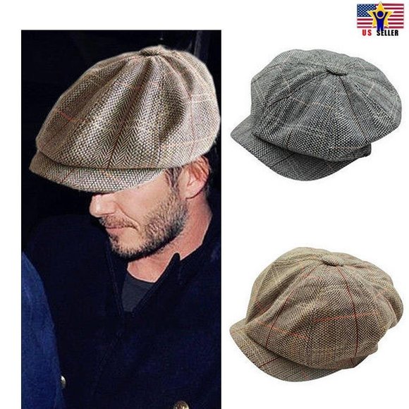 Diona J Duckbill Driving Sun Flat Cabbie Newsboy Gatsby Painters Gray Hat Cap - Picture 5 of 5